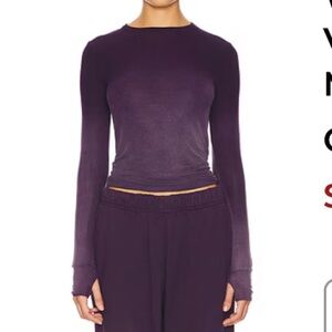 MICHAEL LAUREN Alick Long Sleeve Fitted top in Vintage Deep Amethyst